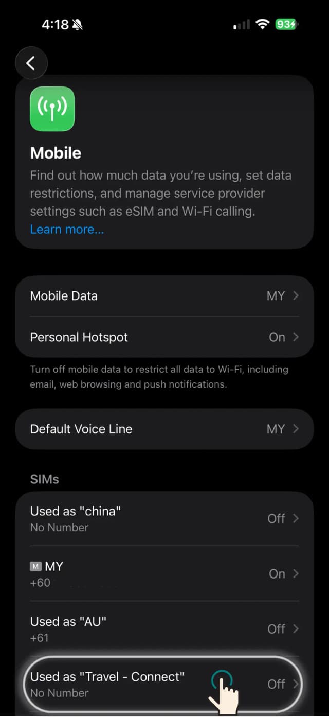 Mobile Plan Label
