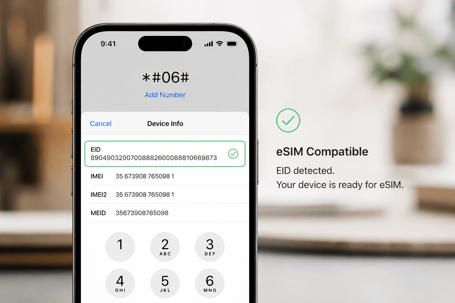 Scan the eSIM QR code to install